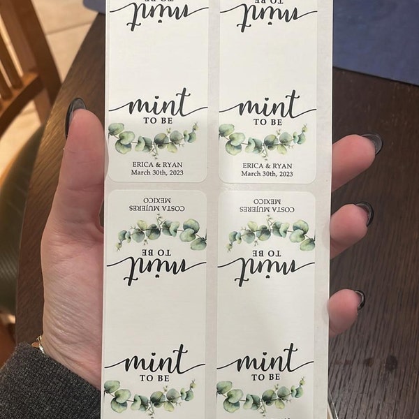 Eucalyptus Personalized Mint to Be • Wedding Favor Stickers • Custom ...