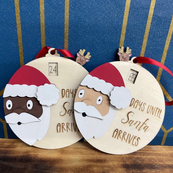 3D Santa Countdown Ornament | Reindeer Lever Slider | Countdown to ...