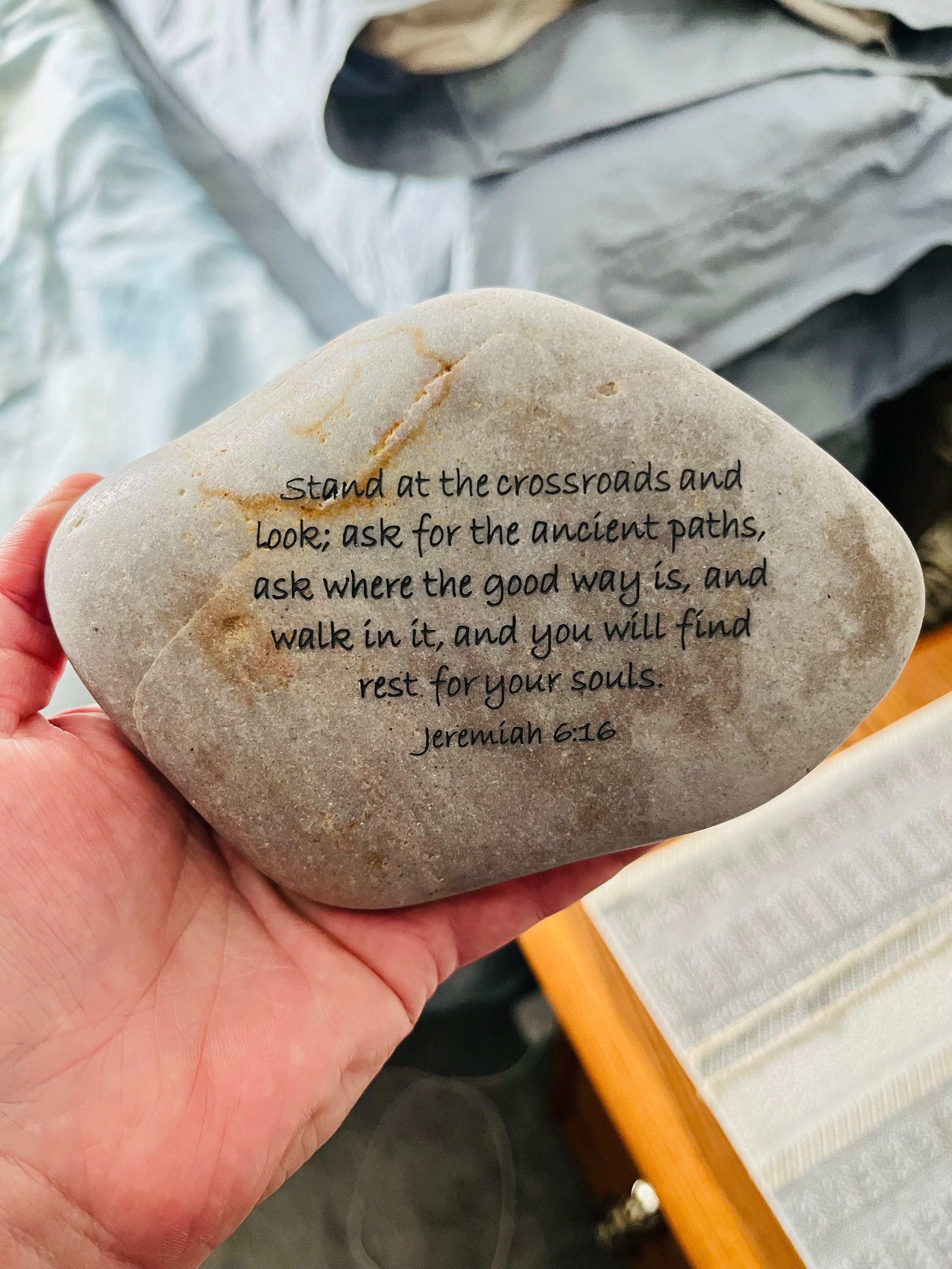 Engraved River Rocks - CUSTOM Scripture Verses - You Choose Your Verse