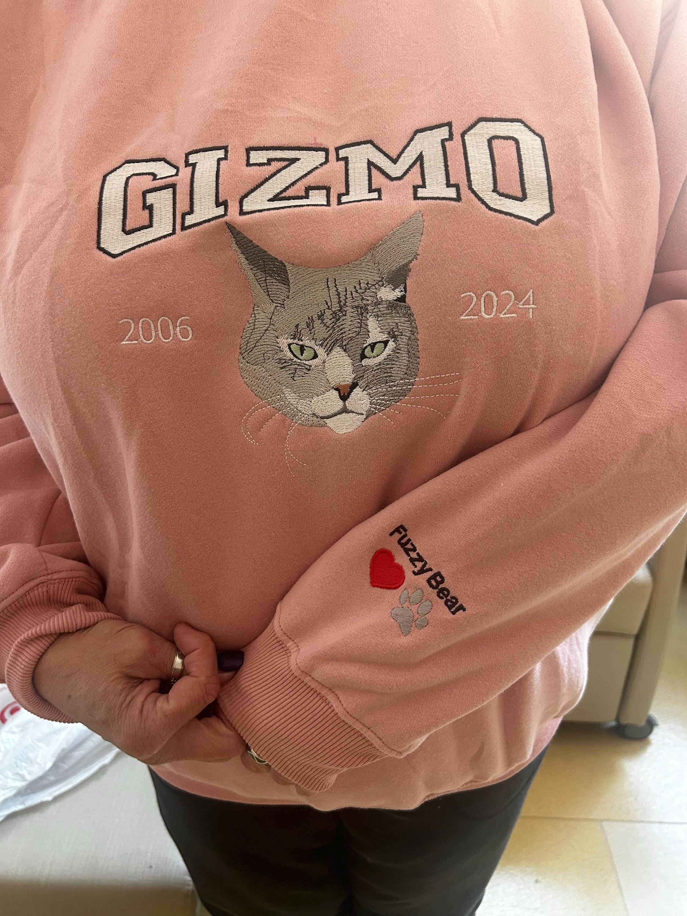 Custom Embroidered Pet From Your Photo T-Shirt, Personalized Cat Sweatshirt, Pet Name Sweatshirt, Cat Mom Gift, Cat Lover Gift, Pet Gift
