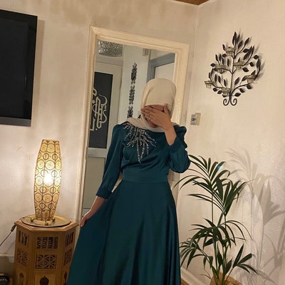 Satin Maxi Dress / Dubai / Islamic Clothing / Hijab / Prom Dress ...