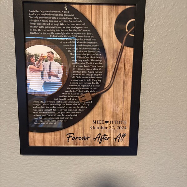 Custom Song Lyrics With Photo Art Poster Prints, Personalized