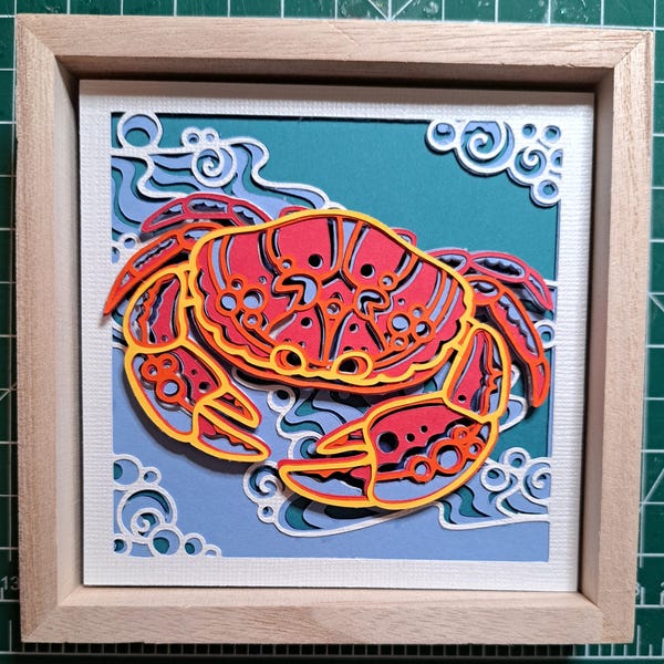 Crab 3D Mandala Svg, Multilayer Panel for Laser Cutting, Layered SVG ...