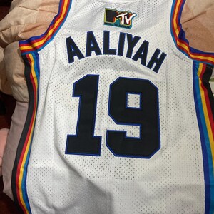 ジェイソン！野球ユニフォームセット（白・青・黒） 96 Rock N Jock Aaliyah Bricklayers #19 Basketball Jerseys White