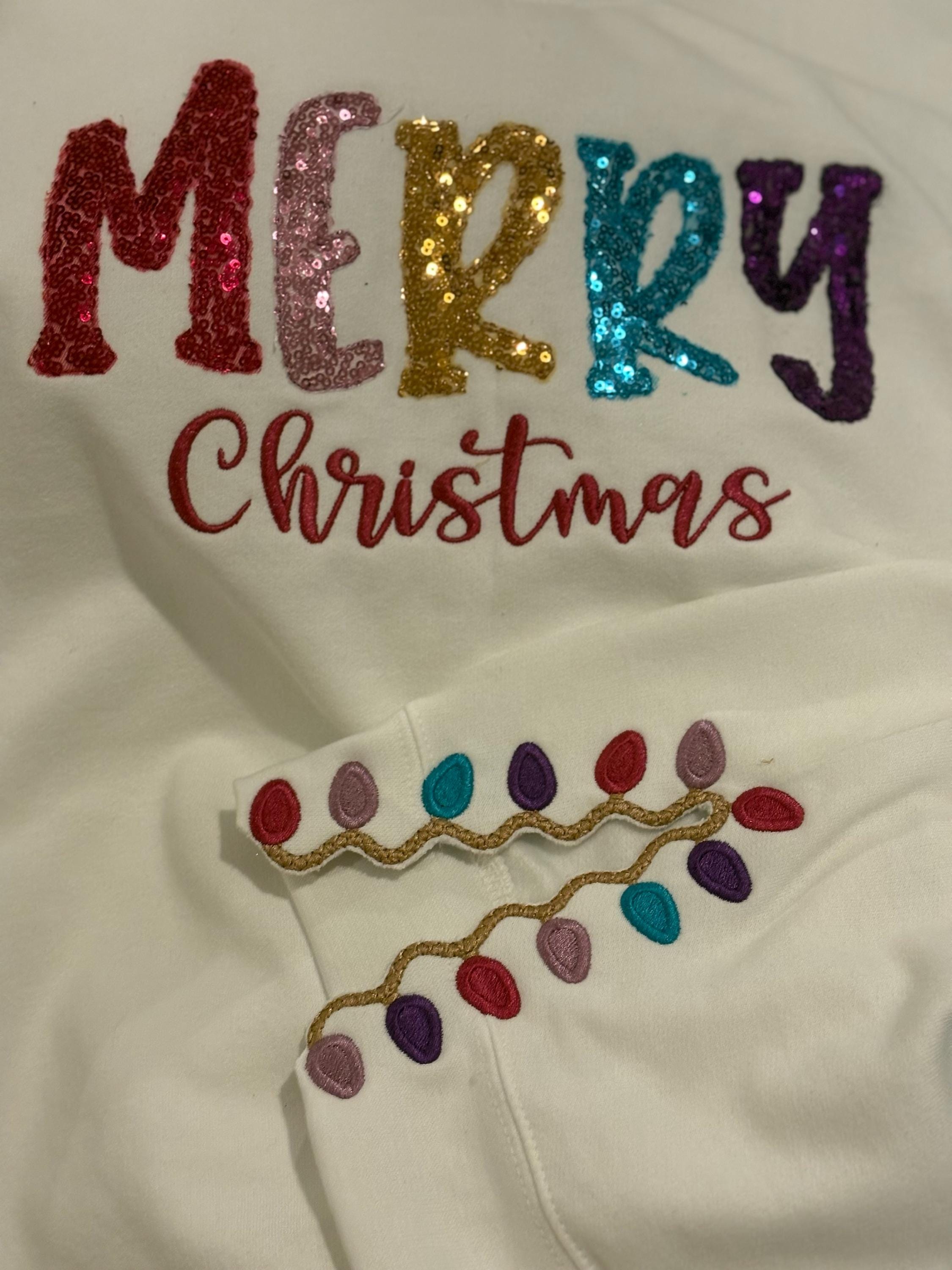 Customer project using Christmas Lights Split Side Seam embroidery design