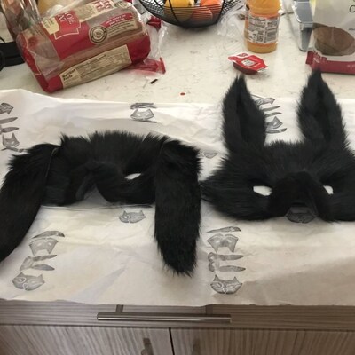 Black Rabbit Mask, Handmade - Etsy