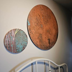 Rustic Copper Wall Art Farmhouse Decor Textured Wall Art Minimalist ...