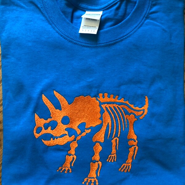 Triceratops Dinosaur Dino Skeleton Bones Fill Embroidery Design - Etsy