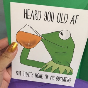 Funny Frog 'none of My Business' Birthday Card, Internet Meme Card ...