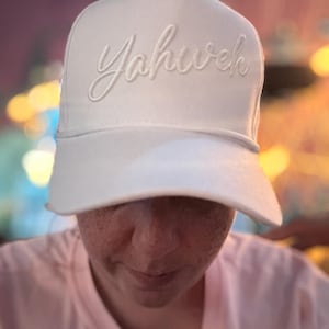 Yahweh Hat | Black & White | Unisex Cap | Adjustable Snapback | Christian Hat | Jesus Trucker Hat | Christian Gift