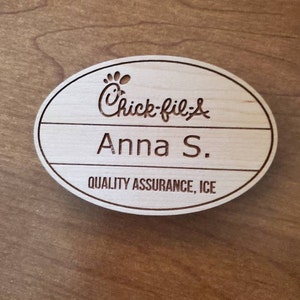 Wood Chick fil A Name Tag Laser-engraved on Your Choice of | Etsy Wood Chick fil A Name Tag Laser-engraved on Your Choice of | Etsy