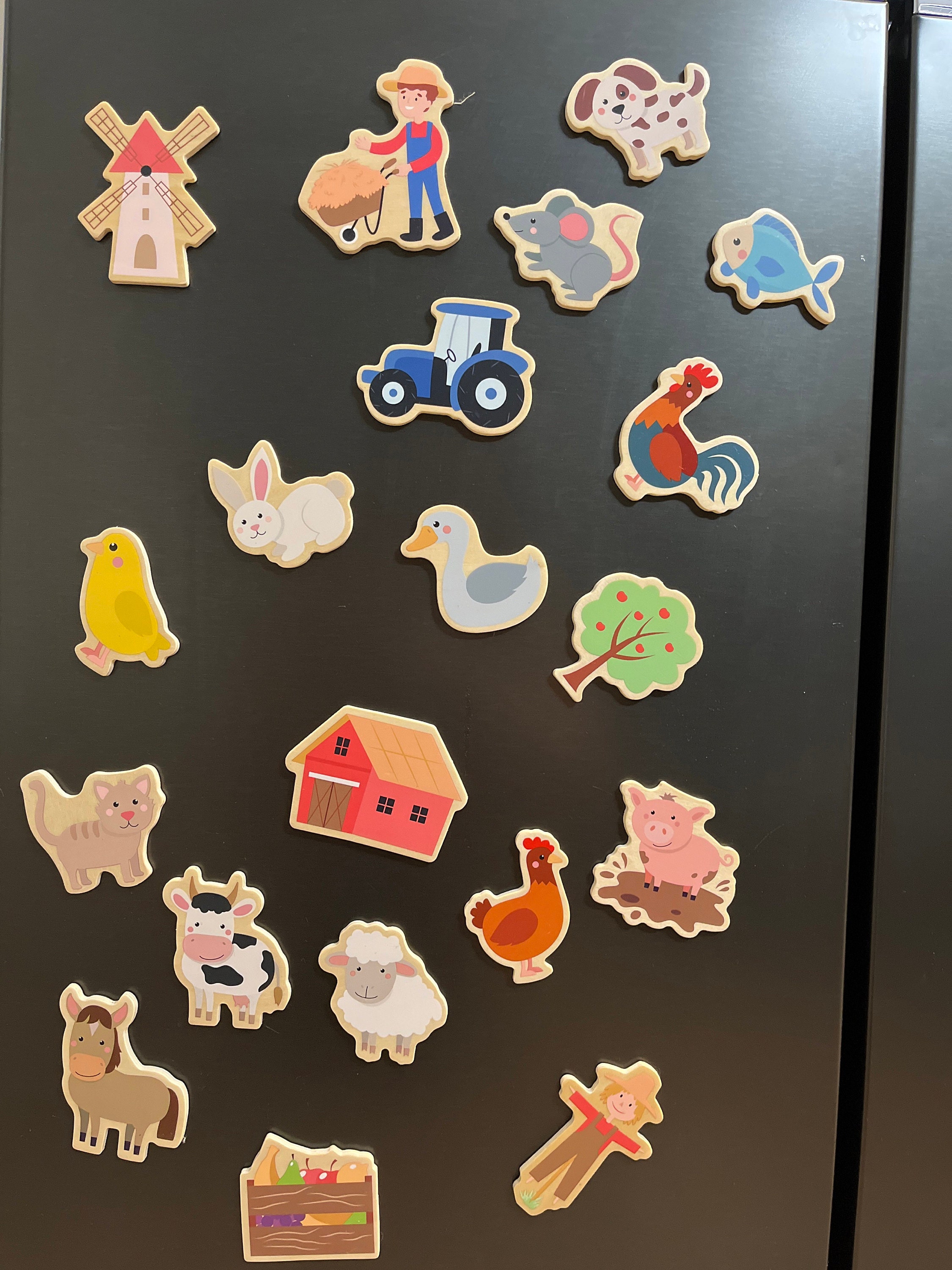 Fridge magnets: farm, board magnets, fridge magnets, wooden magnets, gift for children, birthday gift, children&#39;s activity