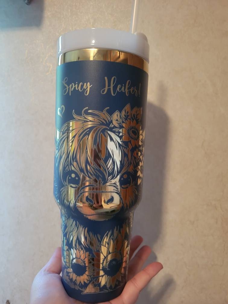 Cow 40oz cup|Highland cow tumbler|Highland 40oz cup|Baby cow tumbler|Sunflower 40oz cup|Moon 40oz cup|Personalized water bottle|New bottle