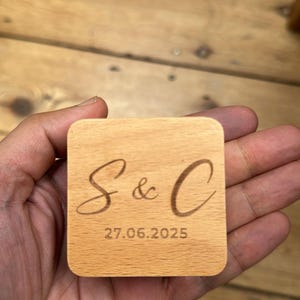 Personalized Engraving Wooden Ring Box, Proposal Engagement Ring Box with Name, Wedding Ring Bearer, Anniversary Gift, Engrave Ring Box