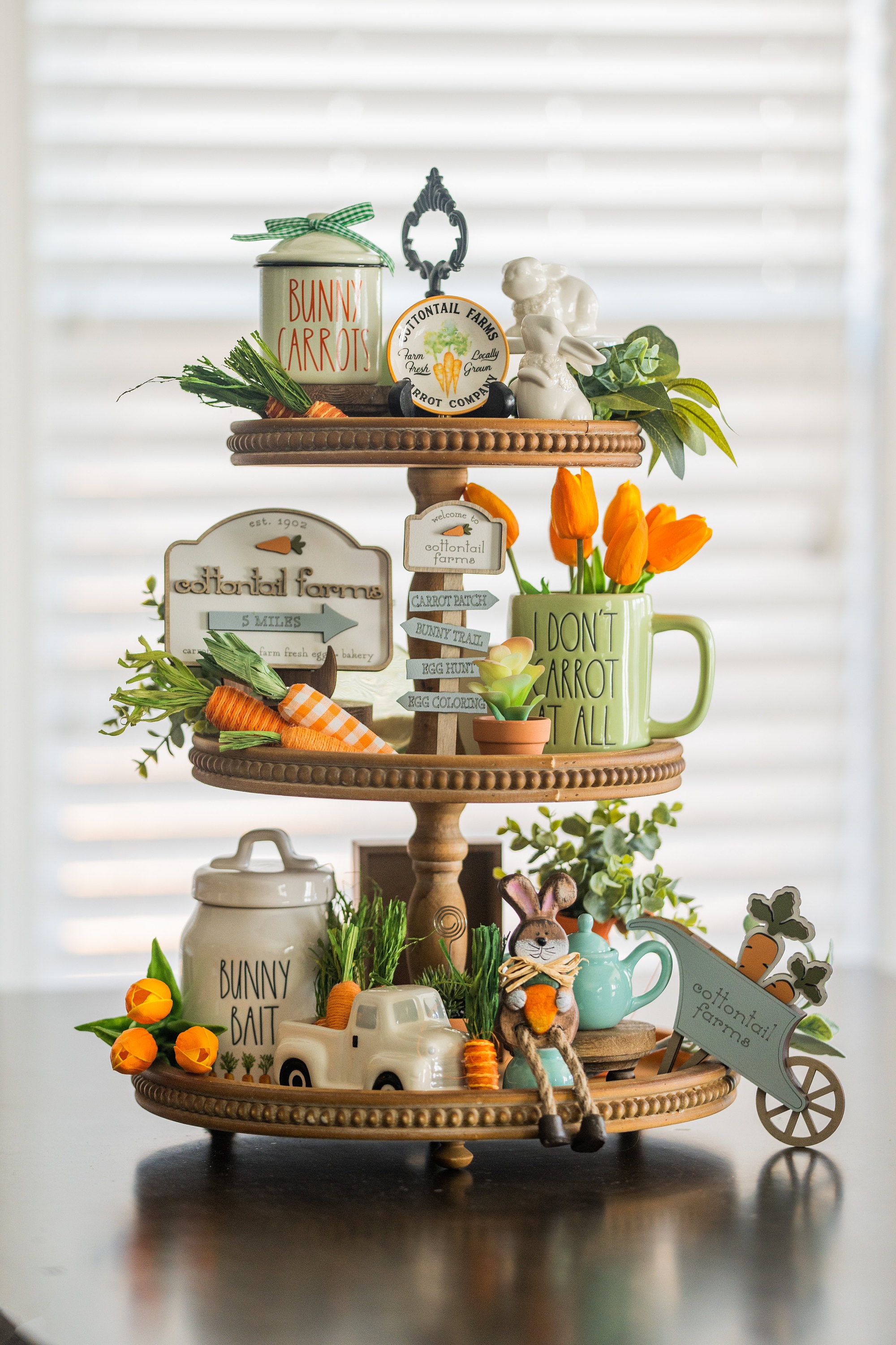 Easter Decor for Tiered Trays | Easter Tiered Tray Decor | Easter Tiered Tray | Easter Table Decor |  Easter Decor Farmhouse | Easter Decor
