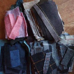 Tweed Fabric Patchwork Patches 20 Squares 23 Cm X 23 Cm 100% Pure Wool ...