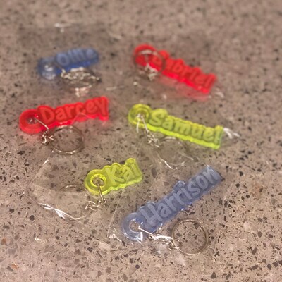 S For Men Personalized Frozen Keyring Keychain - Custom Name Or Word Gift, School Bag Tag, Crystal Clear Acrylic Personalized Keychain - Foto 4