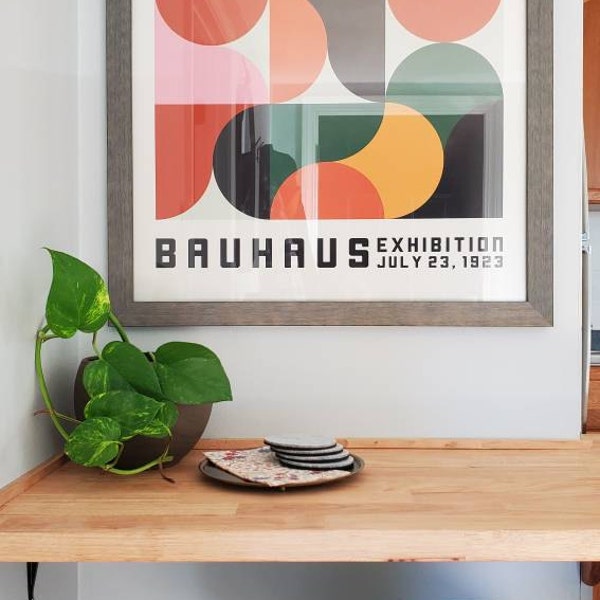 Bauhaus Exhibition Poster 1923, Colorful Mid Century Modern Wall Art ...