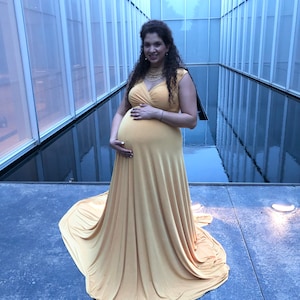 Darah Gold Maternity Dress, Maternity Dress for Photoshoot, Baby Shower, Maternity  Dress Maternity Gown - Etsy