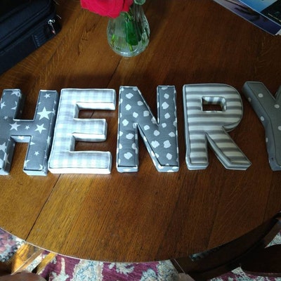 Fabric Letters, Name, Fabric Padded Letters, A-Z, Personalised, Initial ...