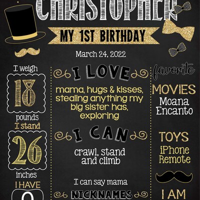 Printable Mr Onederful Party Birthday Chalkboard Sign 1st Chalk Board ...