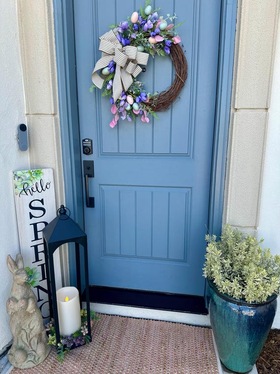 Customer photo of 18" Easter Egg Grapevine Spring Wreath