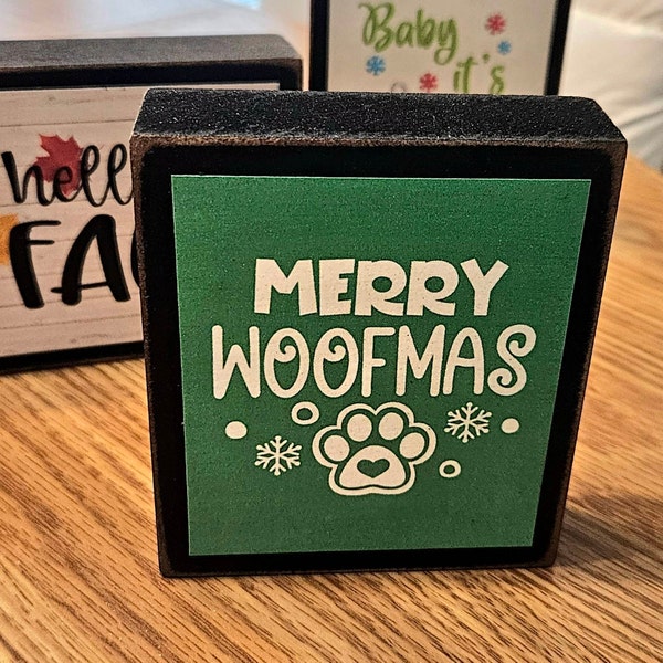 Wood Spring Blocks, Reversible Sign, Spring Decor, Spring Decoration ...