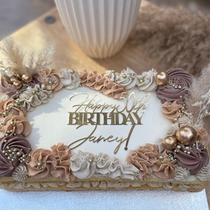 Sheet Cake Topper, Happy Birthday, Glitter Cardstock, Personalised ...