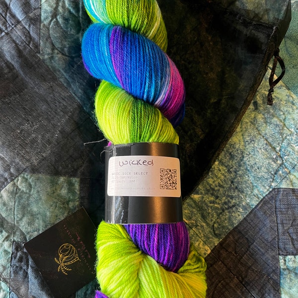 Wicked - Neon Green, Neon Purple, Neon Pink, Blue Hand Dyed Yarn ...