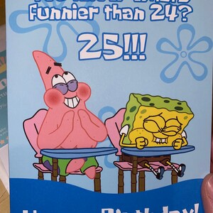 Spongebob Squarepants Personalized Birthday CardFunny | Etsy