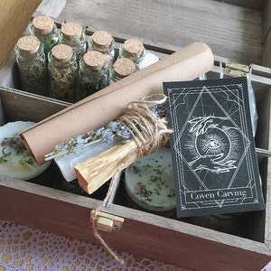 Complete Witch Altar Divination Kit with Dried Herbs Crystals | Etsy