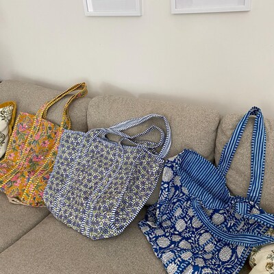 Cotton Block Print Tote Bag – Handcrafted Indian Artisan