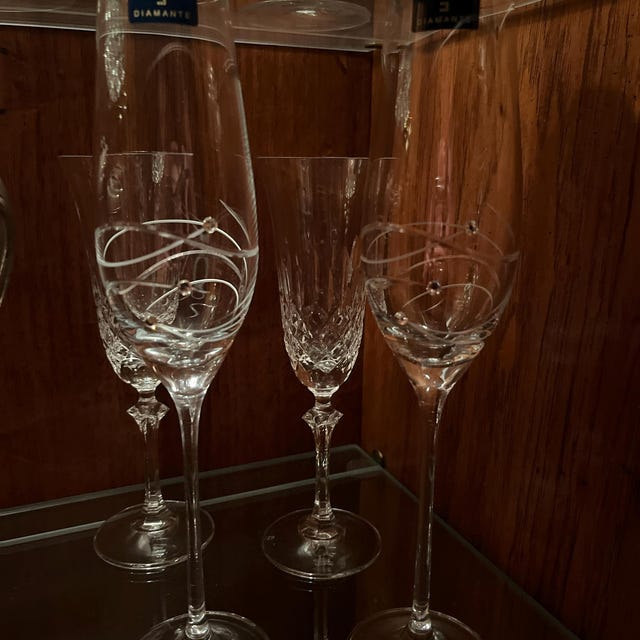 Bicchieri di vino Retro smalto cristallo Iris cali... – Grandado