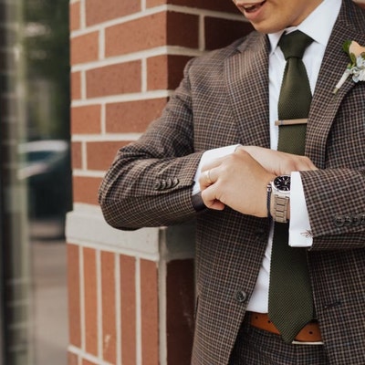 Formal Knit Tie - Green main image 1