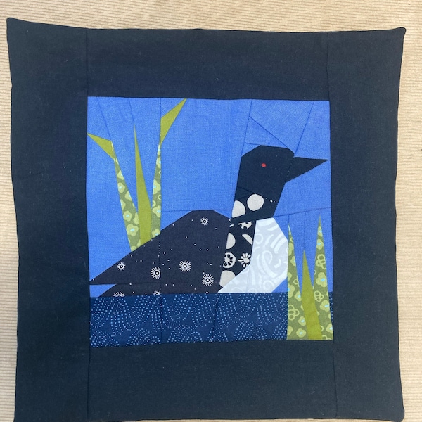 Loon Pattern Paper Loon on the Lake Paper Pieced Block Pattern in PDF - Etsy
