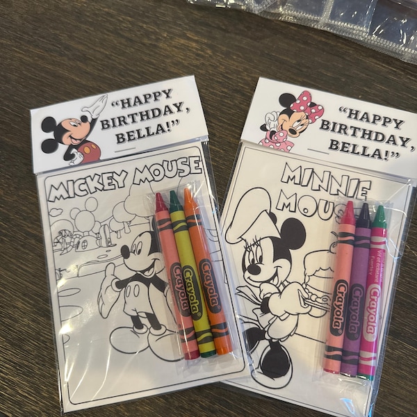 Inspired Minnie Mouse Mini Coloring Pages and Crayons - 1 Bag (1 Child ...