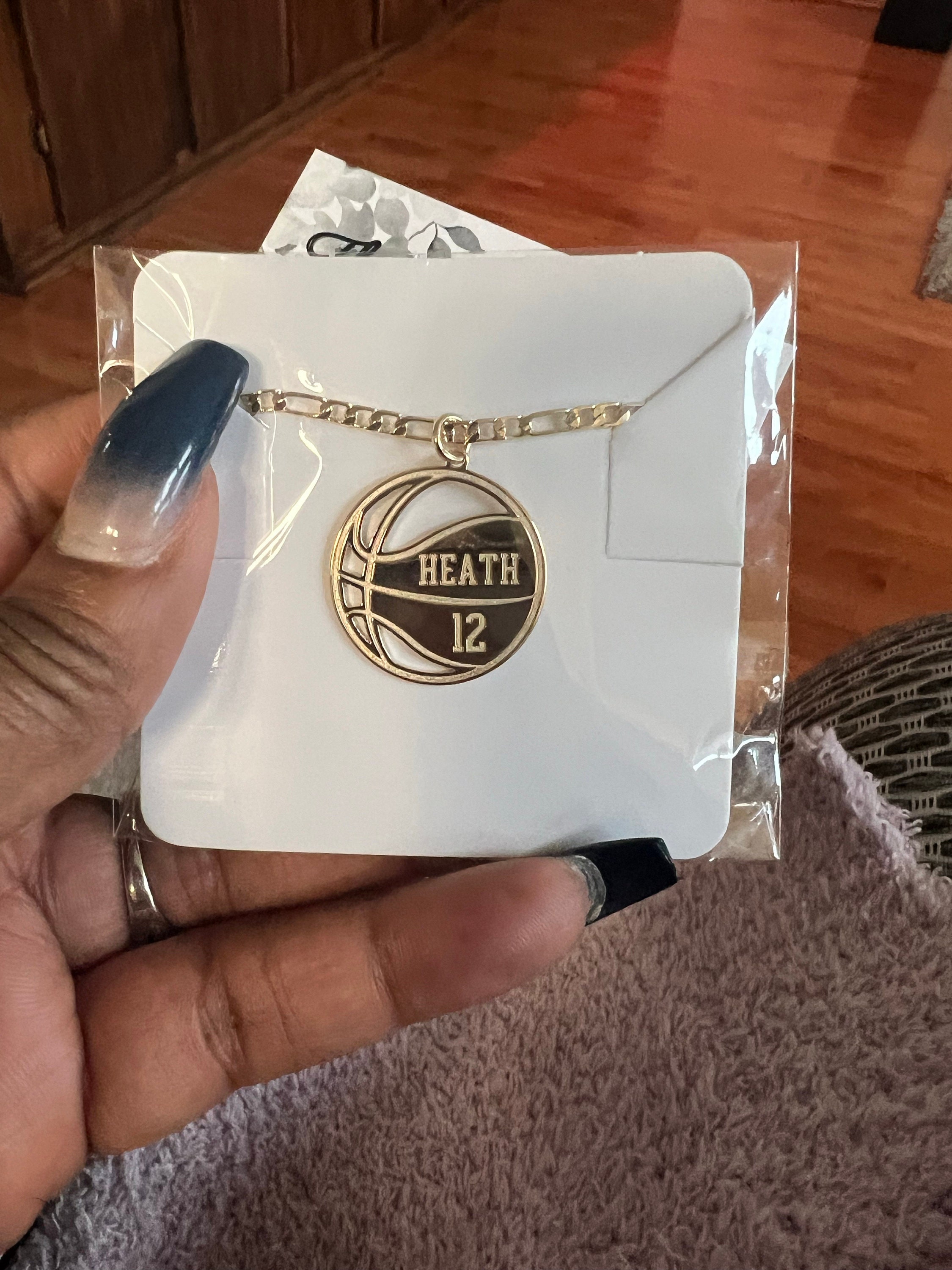 Custom Basketball Necklace, Basketball Necklace Personalized, Basketball Coach Gift, Basketball Player Gift, Basketball Pendant, Number Gift