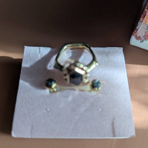 Customer photo from taya m., Raw Black Diamond Stud Earrings