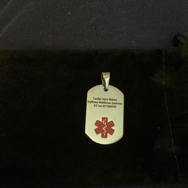 Custom Medical Alert Necklace for Men Women, Stainless Steel Engraved ...