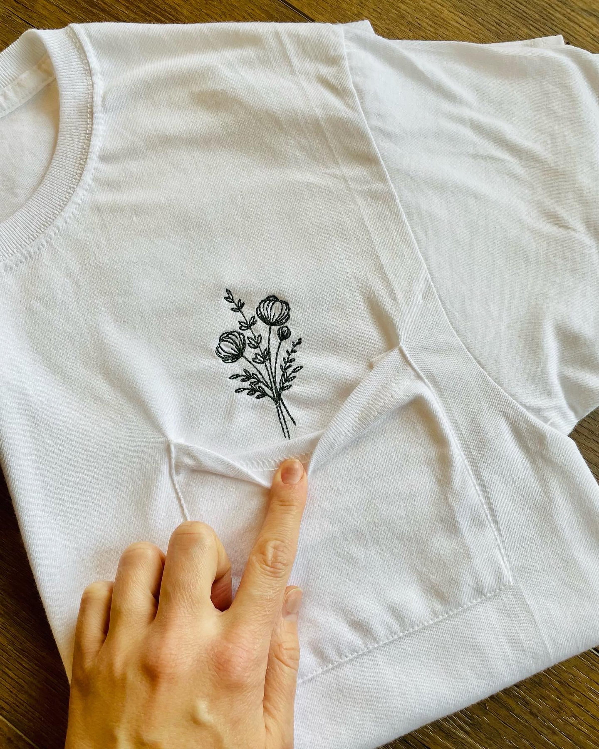 Customer photo for Floral line art - Embroidery design