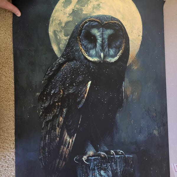 Barn Owl Art Print: Gothic Halloween Witch Decor - Etsy