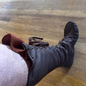 Handmade Leather Moccasin Boots - Elkskin Buckskin Hunting Boots