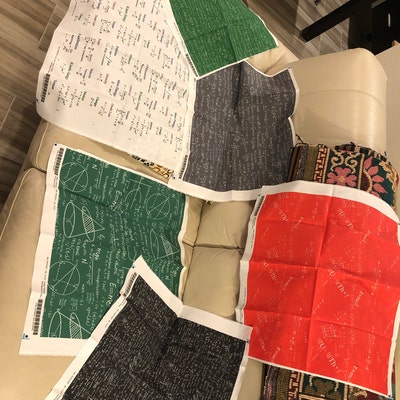 Mathematical Equations Fabric Math Notes Small by Thinlinetextiles ...
