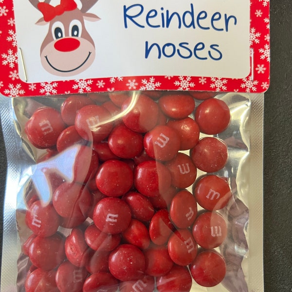 Reindeer Noses Chocolate Candy , Christmas Candy, Gag Gift, White ...