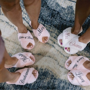 Bride Bridesmaid Slippers Bachelorette Party Bridal Shower Gift ...