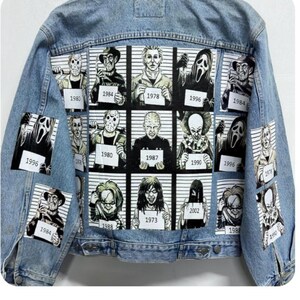 Customized 'multi-patch Horror-halloween' Vintage 80's 90's