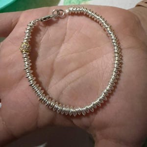 10 Perline In Argento Sterling 925 Con Silicone, Formato UFO E Piattino, 5-8 Mm, Per Bracciali E Collane, ASG2040 - 2