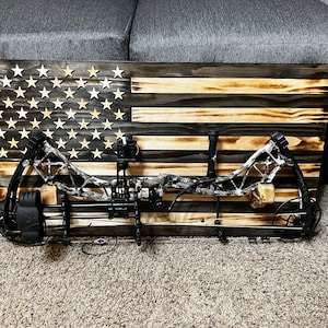 36x20 Rustic American Flag Compound Bow Rack. Hunting Gifts - Etsy