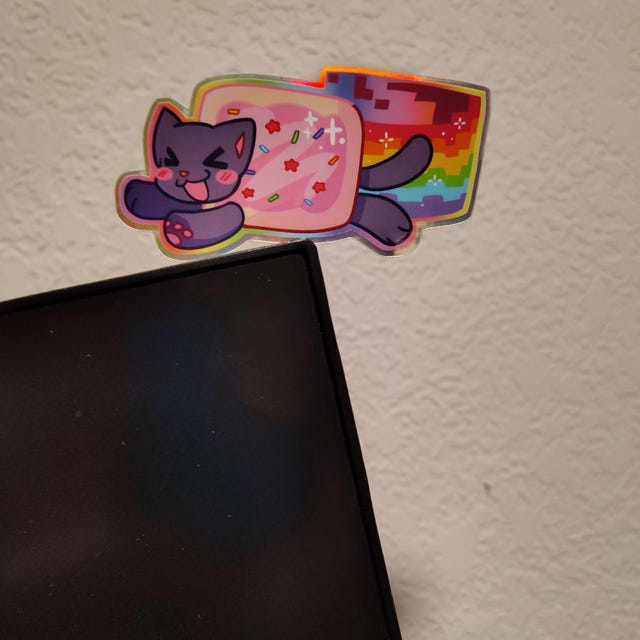 Nyan Cat! | 3.5 X 1.8 In. Holographic Vinyl Sticker - Etsy Canada