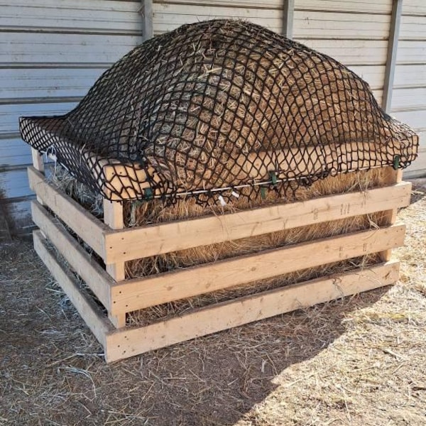 Hay Net Frame Slow Feed Hay Net for Your 300 Gallon Poly Stock Tank, Soft Woven ...